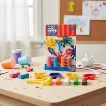 Kit Massinha 9 peças Cortador Molde Criança Brinquedo Slime Sensorial Massa Modelar Desenvolvimento Infantil