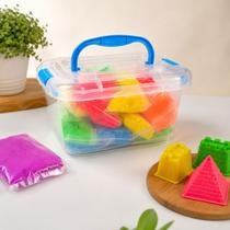 Kit Massinha de Areia Cinética Colorida Infantil Maleta Moldes Sensorial Criativa Brinquedo Educativo 6 Cores Kit Massinha de Areia Cinética Colorida Infantil Maleta Moldes Sensorial Criativa Brinquedo Educativo 6 Cores