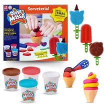 Kit Massinha De Modelar Criança Sorveteria Com 13 Acessórios
