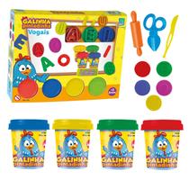 Kit Massinha de Modelar Galinha Pintadinha Vogais Letrinhas