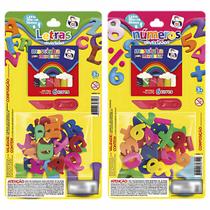 Kit Massinha De Modelar Letras + Números, Pica-Pau, Brinquedo Educativo Escolar Crianças +3 Anos Kit Massinha De Modelar Letras + Números, Pica-Pau, Brinquedo Educativo Escolar Crianças +3 Anos