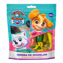 Kit Massinha de Modelar Patrulha Canina 10 peças com 6 Cores, 3 Moldes e 1 Rolinho 150g, para Crianças 3 Anos, Atóxica, Flexível e Macia