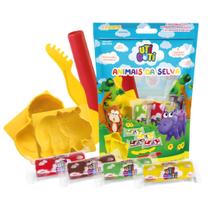 Kit Massinha De Modelar Soft Animais Da Selva Com Moldes