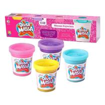 Kit Massinha DiverMassa com 4 Potes com Glitter Diver Toys Kit Massinha DiverMassa com 4 Potes com Glitter Diver Toys