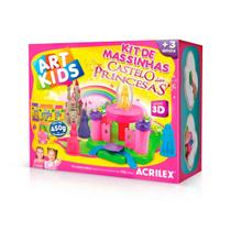 Kit massinha modelar castelo das princesas 3d 450g art kids acrilex