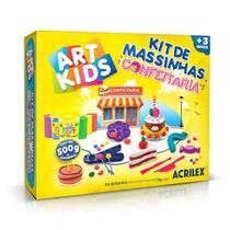 Kit massinha modelar confeitaria molde 500g art kids acrilex