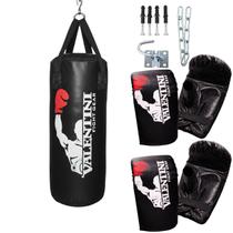 Kit Master Artes Marciais Valentini Saco de Pancada 70cm Vazio com 2 Pares de Luvas e Suporte
