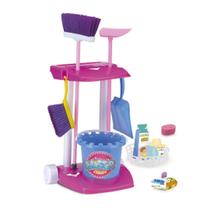 Kit Master Clean Limpeza Brinquedo Infantil com Carrinho Vassourinha Rodo Pá - Monte Líbano