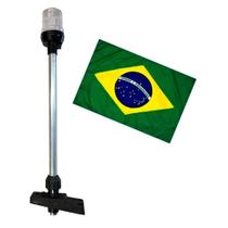 Kit Mastro de Popa Luz Led 12v + Bandeira