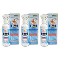 Kit Mata Pulgas Carrapatos Para Casa Spray Koral 240ml 3 UN