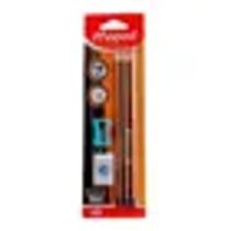 Kit Material Escolar 3 Lápis Pretos Hb Borracha e Apontador