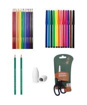 Kit Material Escolar 7 Itens Infantil Juvenil Volta As Aulas Creche Ensino Fundamental Médio Menino Menina Várias Opções