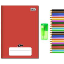 Kit Material Escolar Caderno Apontar Lapis de Cor Volta As Aulas 2026