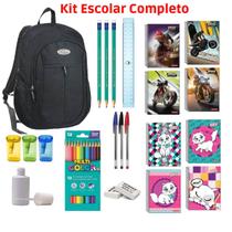 Kit Material Escolar Caderno Lapis De Cor Mochila Ensino Medio faculdade