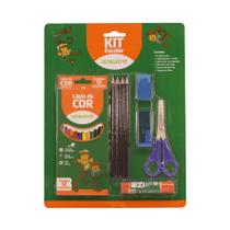 Kit material escolar com 20 peças leo&leo