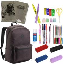 Kit Material Escolar com 21 itens Universidade Faculdade Colegial Unissex Aluno Masculino Escola Feminino Aluna Mochila