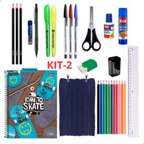 Kit Material Escolar Completo Com 4 Opções Diferentes -