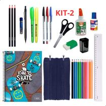 Kit Material Escolar Completo Com 4 Opções Diferentes -