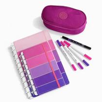Kit Material Escolar Completo com Cadernos A4 e A5 Canetinhas Marca Texto Estojo
