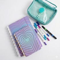 Kit Material Escolar Completo com Cadernos A4 e A5 Canetinhas Marca Texto Estojo