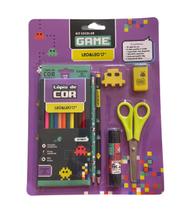 Kit Material Escolar Divertido Game leo e leo c/ 7 itens Kit Material Escolar Divertido Game leo e leo c/ 7 itens