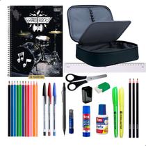 Kit Material Escolar Estojo Box Caderno Tilibra 10 Matérias + Itens Masculino
