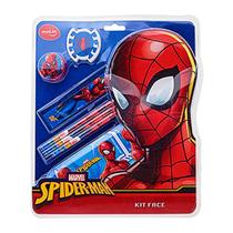 Kit Material Escolar Face Spiderman Aranha 7 Pçs Infantil - Molin