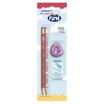 Kit Material Escolar Fini com 2 Lápis 1 Borracha e Apontador Kit Material Escolar Fini com 2 Lápis 1 Borracha e Apontador