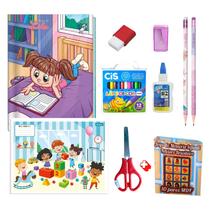 Kit Material Escolar Fundamental I Divertido para Meninas