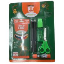 Kit Material Escolar Infantil Com 20 Peças Pintura Lápis de Cor Apontador e Borracha