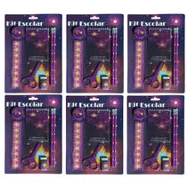 Kit Material Escolar Infantil Completo Com 6 Itens Básico Ensino Fundamental