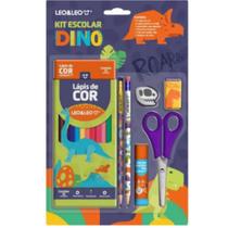 Kit Material Escolar Infantil Lápis De Cor Leo & Leo Jardim 7 Peças