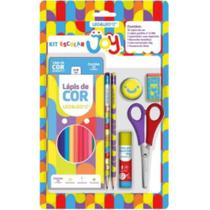 Kit Material Escolar Infantil Lápis De Cor Leo & Leo Jardim 7 Peças Smille