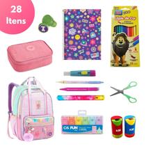 Kit Material Escolar Juvenil Adulto Completo Mochila Estojo Fofo Kawaii Colorido Cor Pastel Feminino Kit Material Escolar Juvenil Adulto Completo Mochila Estojo Fofo Kawaii Colorido Cor Pastel Feminino