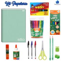 Kit Material Escolar Juvenil Infantil Menina Menino Surpresa Papelaria Volta as Aulas Papelaria