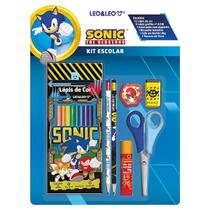 Kit Material Escolar Leo&Leo Sonic Super Completo 7 peças