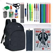 Kit Material Escolar Mochila Caderno Estojo Completo