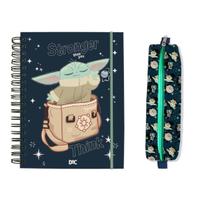 Kit Material Escolar Star Wars Disney com Estojo e Caderno Smart Universitário Volta as Aulas Curso