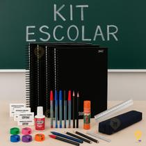 Kit Material Escolar Universitário 15 Itens Volta Ás Aulas Ensino Médio