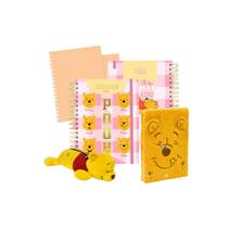 Kit Material Escolar Ursinho Pooh 1 Estojo Pelúcia 2 Cadernos Smart Anotações e Refil Folhas Escola