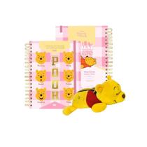 Kit Material Escolar Ursinho Pooh 1 Estojo Pelúcia Fluffly e 1 Caderno Smart Universitário Faculdade