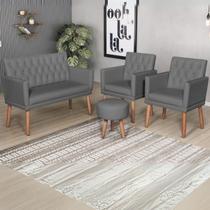 Kit material sintético Namoradeira com Poltrona Capitone para Sala de Estar Recepção ambiente pequeno Kit material sintético Namoradeira com Poltrona Capitone para Sala de Estar Recepção ambiente pequeno