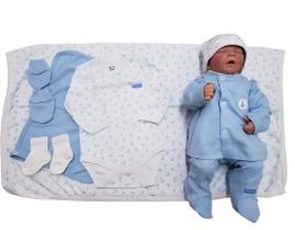Kit maternidade bebê âncora 9 peças menino 100% algodão