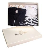 Kit maternidade Bebê Recem Nascido Menino 06 Peças Macio Presente Maternidade Premium