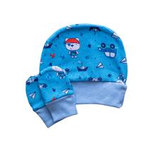 Kit Maternidade Bebê Rescém Nascido Touca e Luvas 100% Algodão Estampado