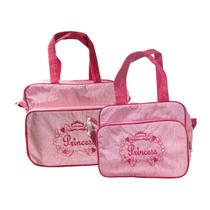 Kit Maternidade Bolsa Frasqueira Rosa Princesa Impermeável c/ Alça Dupla Reforçada p/ Mamãe Bebê