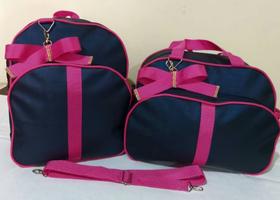 Kit maternidade com duas bolsas luxo marinho/pink