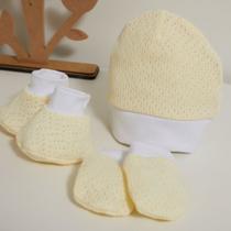 Kit Maternidade de Tricot Touca Luvas e Sapatos Menino Menina - Mami Kit Maternidade de Tricot Touca Luvas e Sapatos Menino Menina - Mami