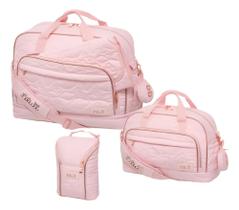 Kit Maternidade Mala G Mala Média E Porta Mamadeira Lilica Shine Kit Maternidade Mala G Mala Média E Porta Mamadeira Lilica Shine