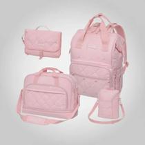 Kit Maternidade Mochila Bolsa G Trocador e Bolsa Term. Lilica Comfy
